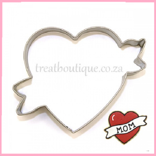COOKIE CUTTER HEART RIBBON COOKIE CUTTER HEART RIBBON